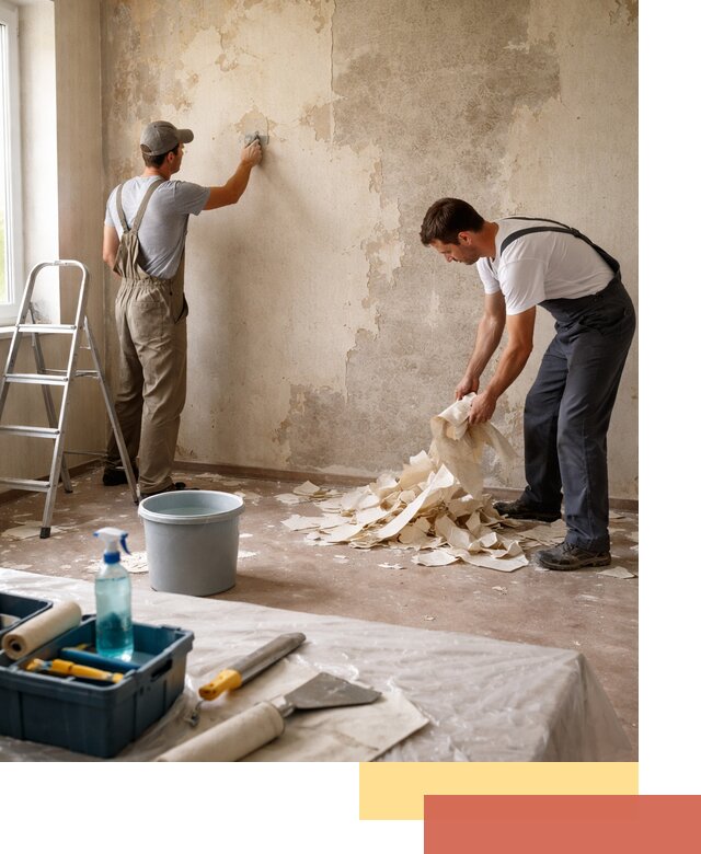 Снятие старых обоев в Подольске быстро и качественно