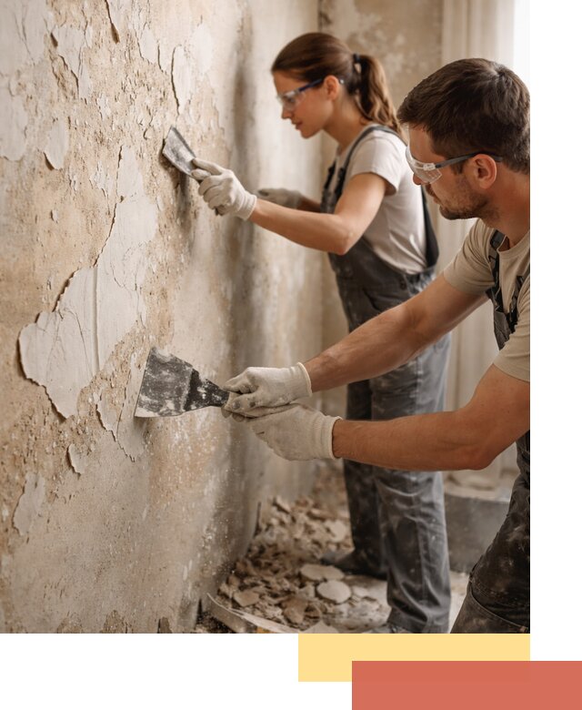 Снятие старой шпаклевки и подготовка поверхностей в Подольске