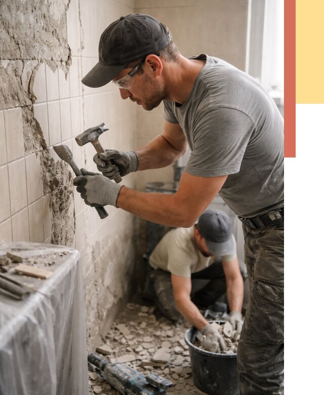 Демонтаж плитки со стен в Подольске от 886 руб. — быстро и недорого | ОТДЕЛОЧНИК-Пдл