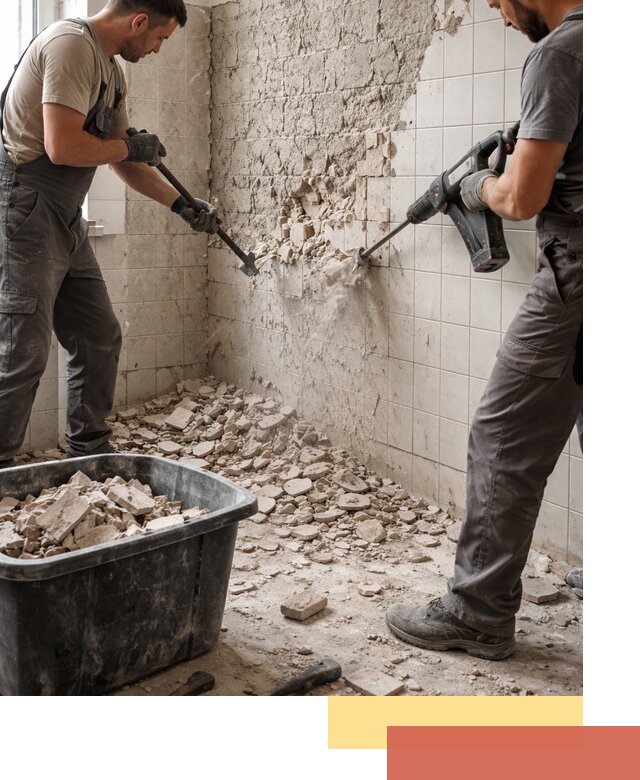 Демонтаж плитки со стен в Подольске быстро и аккуратно