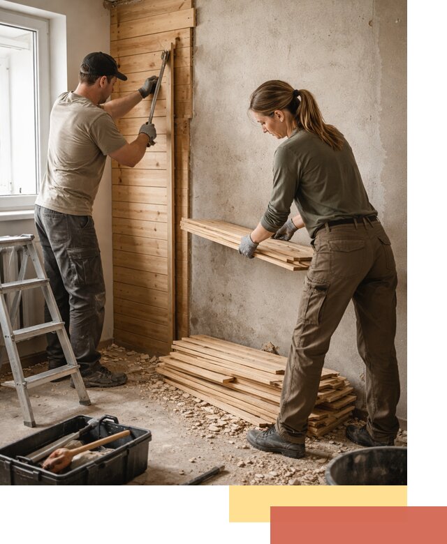 Демонтаж вагонки со стен в Подольске — профессиональный демонтаж