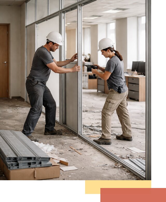 Демонтаж алюминиевых перегородок в Подольске быстро и аккуратно