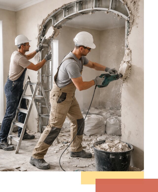 Демонтаж гипсокартонной арки в Подольске быстро и аккуратно