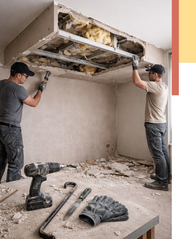 Демонтаж короба из гипсокартона в Подольске от 1584 руб. — быстро и недорого | ОТДЕЛОЧНИК-Пдл