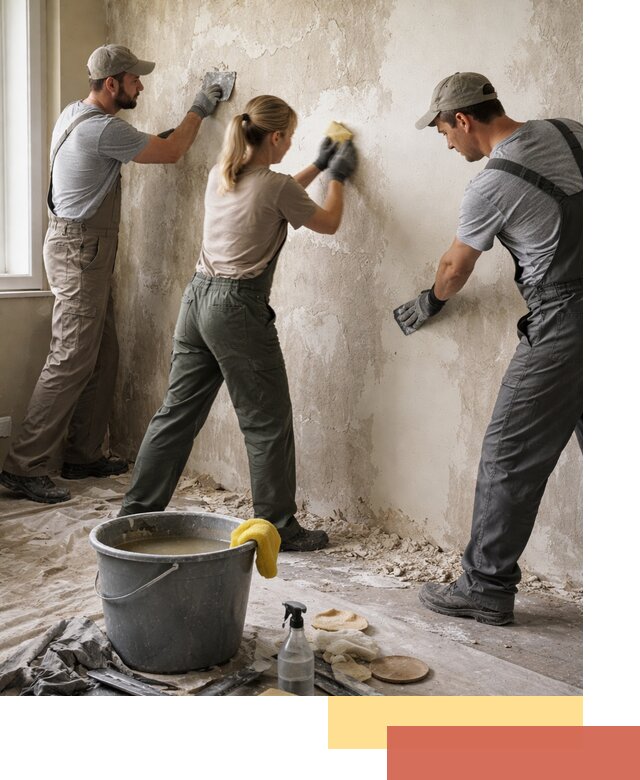 Очистка стен от клея и грунтовки в Подольске качественно и быстро