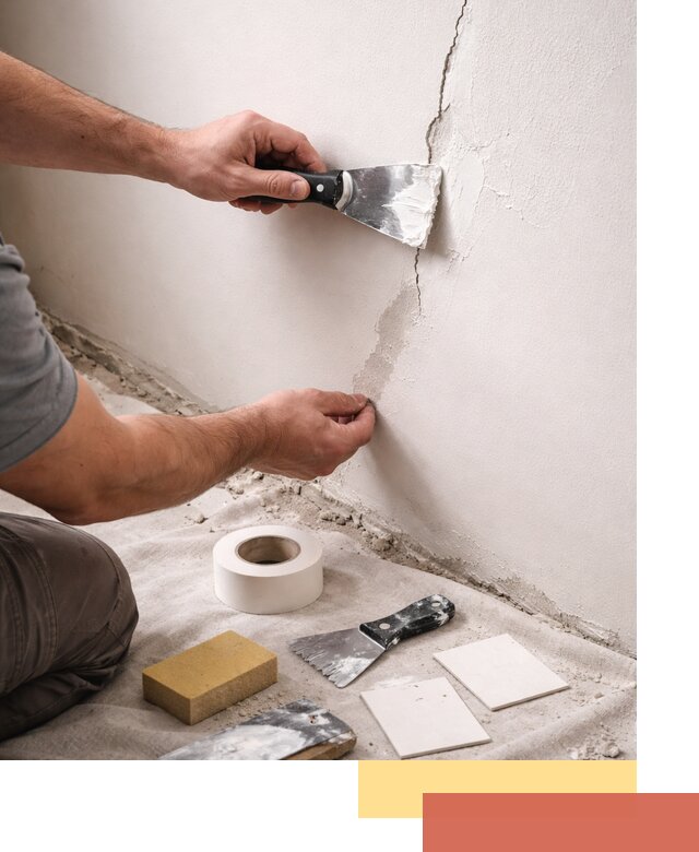 Заделка трещин и сколов в стенах и потолках в Подольске