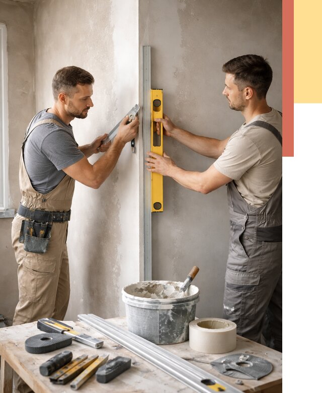 Выведение углов стен в Подольске от 1927 руб. быстро и недорого | ОТДЕЛОЧНИК-Пдл