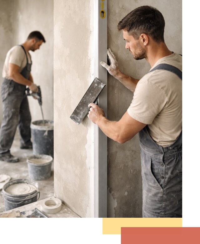 Выведение углов стен в Подольске: монтаж и оштукатуривание