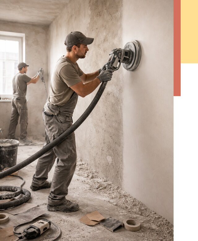 Шлифовка стен в Подольске от 1250 руб/м2 — быстро и недорого | ОТДЕЛОЧНИК-Пдл