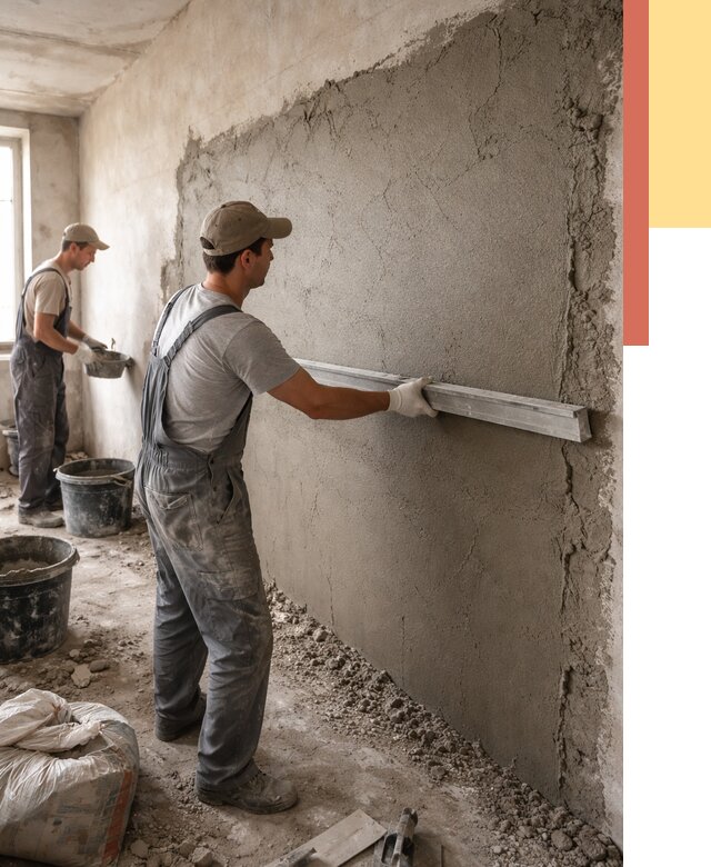 Цементная штукатурка стен в Подольске от 4688 руб/м2 — быстро и недорого | ОТДЕЛОЧНИК-Пдл