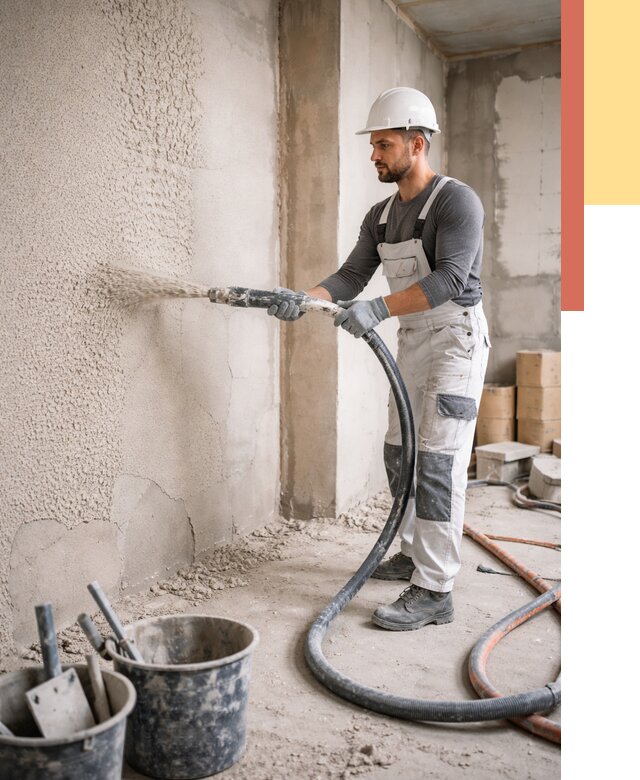 Машинная штукатурка стен в Подольске под ключ от 6772 руб./м2 | ОТДЕЛОЧНИК-Пдл