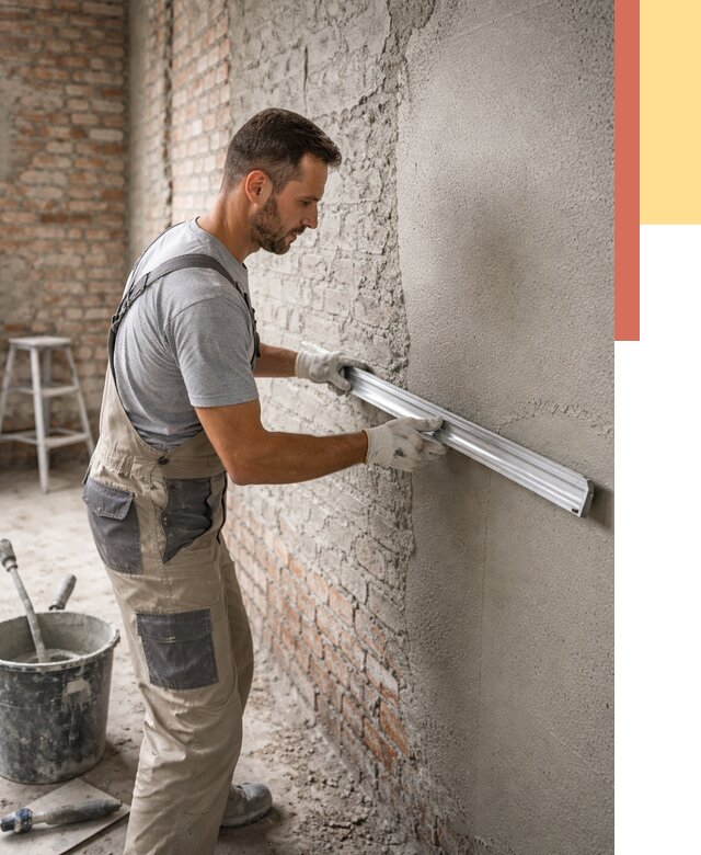 Штукатурка кирпичных стен в Подольске от 4688 руб/м2 — быстро и недорого | ОТДЕЛОЧНИК-Пдл