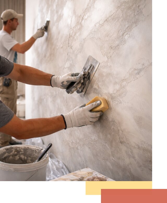 Декоративная штукатурка под мрамор в Подольске для стен и потолков