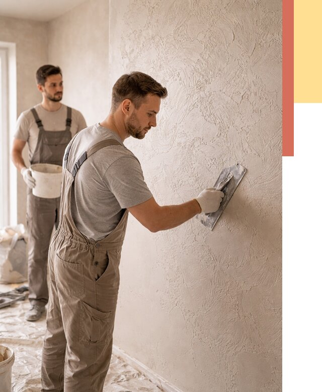 Фактурная штукатурка стен в Подольске от 4376 руб./м² — заказать под ключ | ОТДЕЛОЧНИК-Пдл