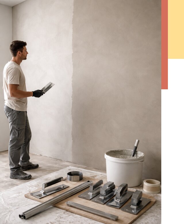 Нанесение микроцемента на стены в Подольске от 3334 руб./м2 под ключ | ОТДЕЛОЧНИК-Пдл