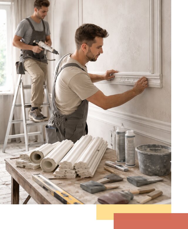 Монтаж лепнины на стены в Подольске профессионально и качественно