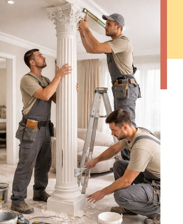 Установка декоративных колонн в Подольске от 12502 руб. под ключ | ОТДЕЛОЧНИК-Пдл