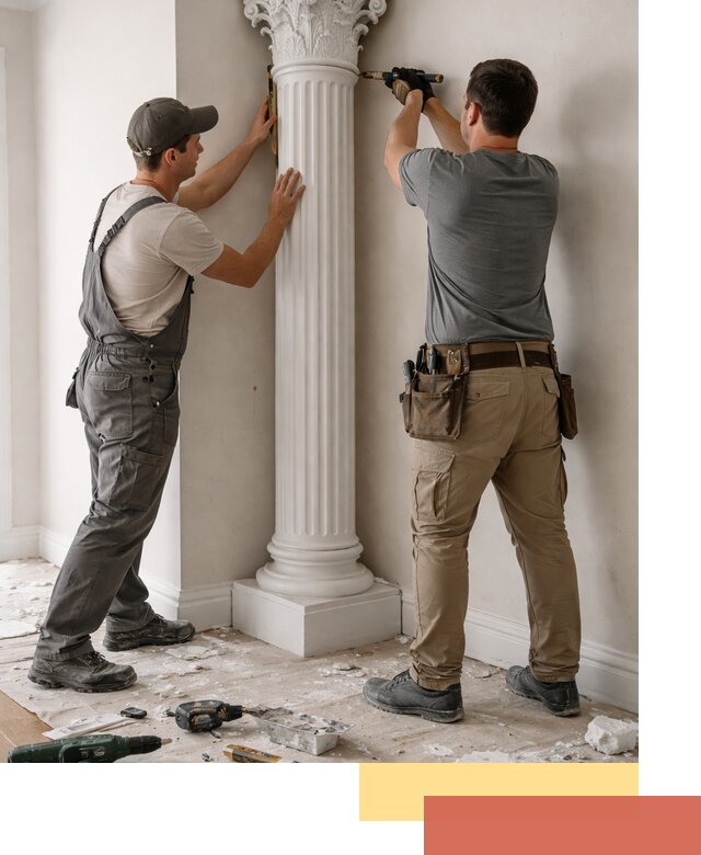 Установка декоративных колонн в Подольске под ключ