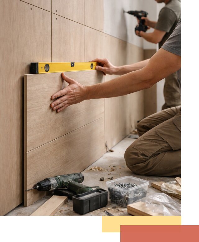 Профессиональный монтаж МДФ панелей на стены в Подольске