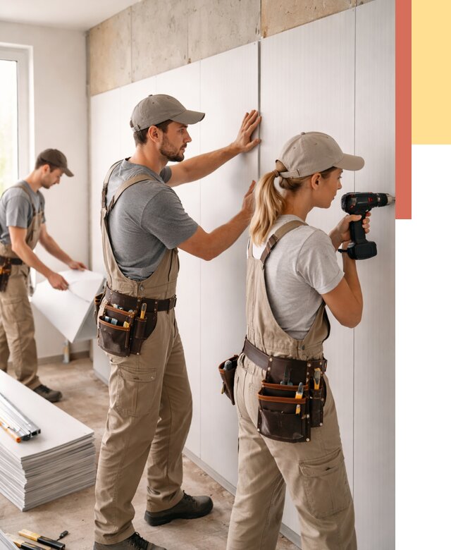 Монтаж ПВХ панелей на стены в Подольске от 469 руб/м2 — быстро и недорого | ОТДЕЛОЧНИК-Пдл