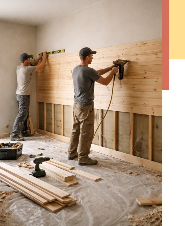 Монтаж деревянной вагонки на стены в Подольске от 7814 руб. | Услуги монтажа вагонки | ОТДЕЛОЧНИК-Пдл