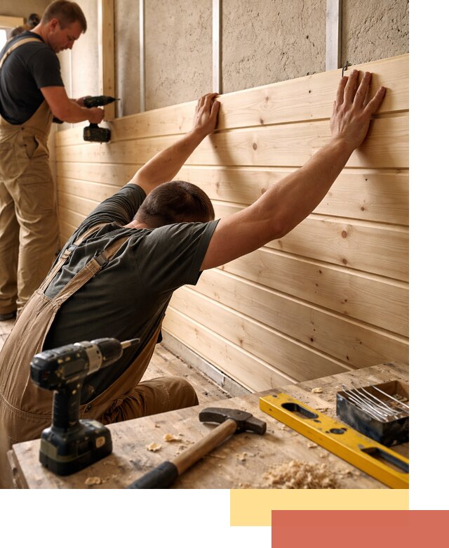 Монтаж деревянной вагонки на стены в Подольске быстро и качественно