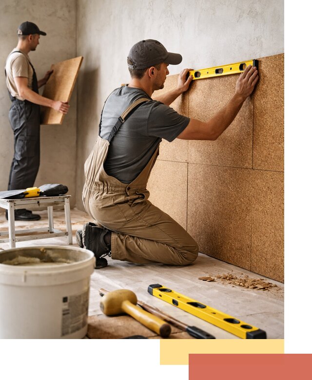 Монтаж пробковых панелей на стены в Подольске быстро и качественно