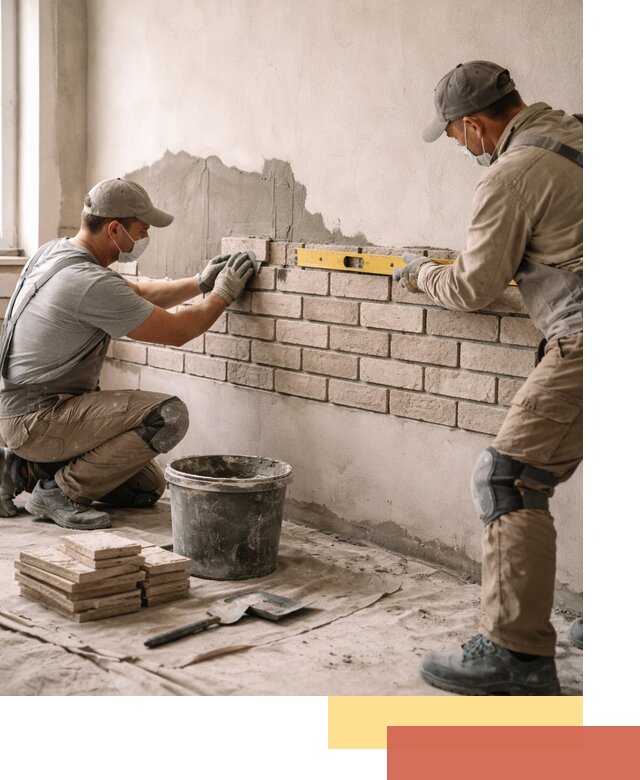 Монтаж декоративного кирпича профессионально в Подольске