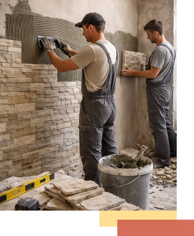 Монтаж искусственного камня в Подольске — облицовка стен и фасадов