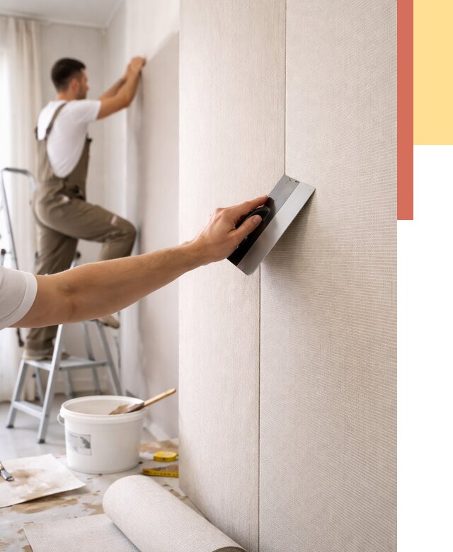 Поклейка текстильных обоев в Подольске от 4688 руб. под ключ | ОТДЕЛОЧНИК-Пдл