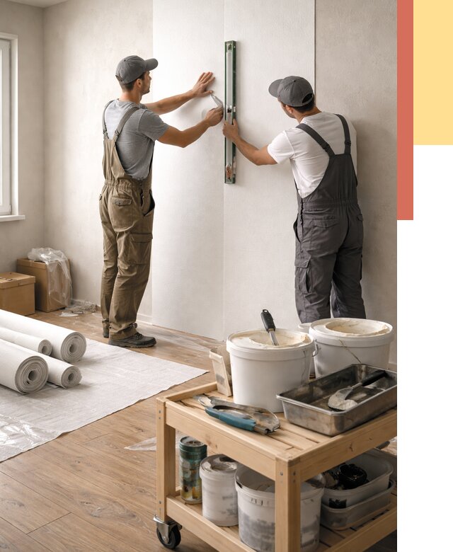 Поклейка стеклообоев в Подольске от 6772 руб. за м2 — быстро и недорого | ОТДЕЛОЧНИК-Пдл