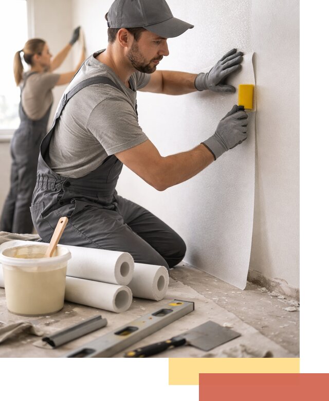 Поклейка стеклообоев профессионально в Подольске