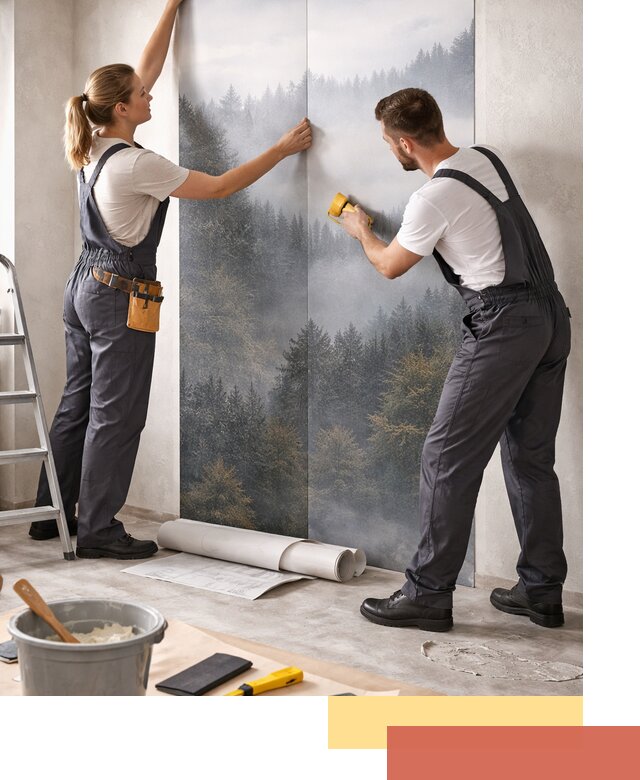 Поклейка фотообоев профессионально в Подольске под ключ