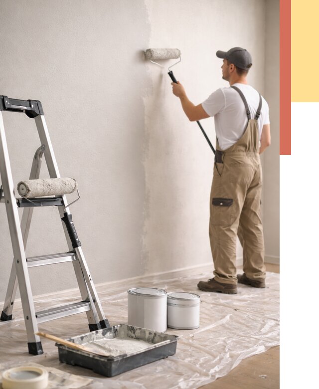 Покраска стен латексной краской в Подольске от 4688 руб. за м2 | ОТДЕЛОЧНИК-Пдл