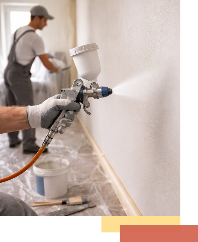 Покраска стен краскопультом в Подольске быстро и качественно