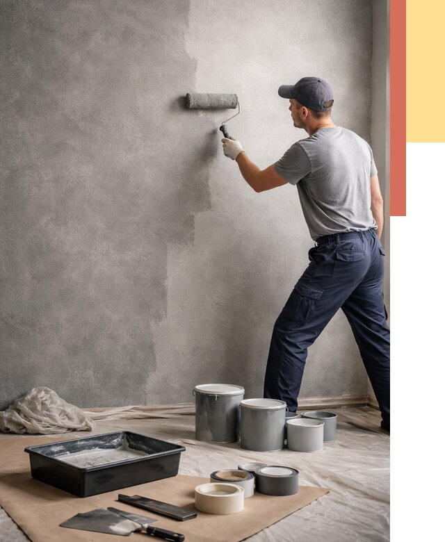 Покраска стен под бетон в Подольске от 677 руб. за м2 — быстро и недорого | ОТДЕЛОЧНИК-Пдл