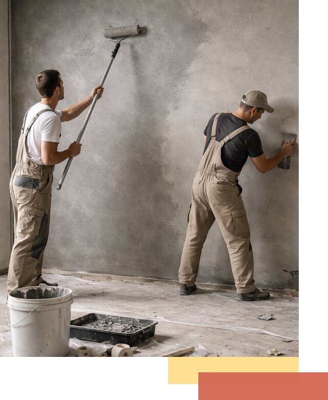 Покраска стен под бетон в Подольске профессионально и недорого