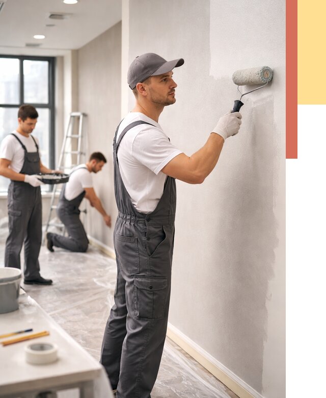 Покраска стен в офисе в Подольске от 8855 руб. — быстро и недорого | ОТДЕЛОЧНИК-Пдл