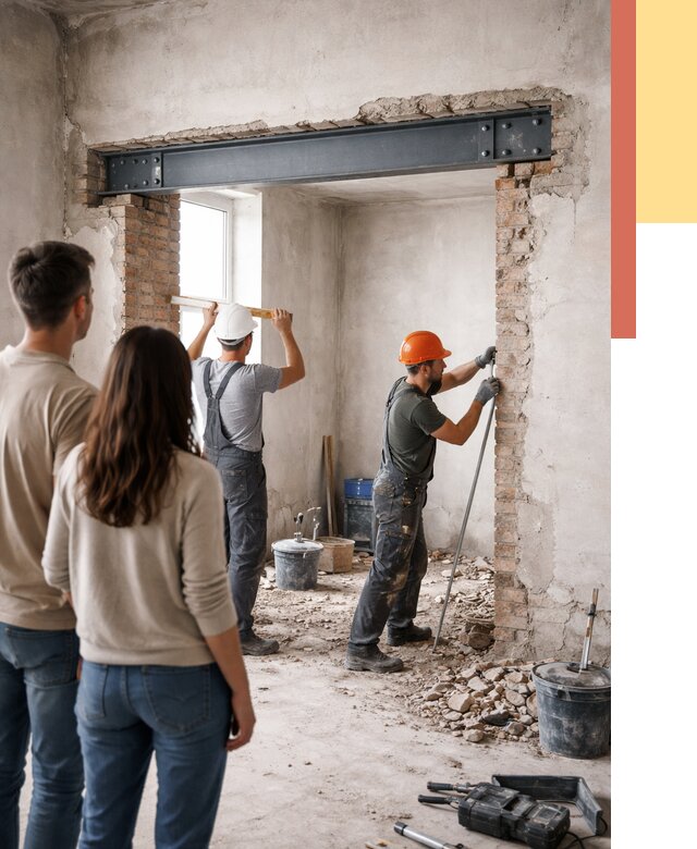 Усиление проема в стене в Подольске от 9897 руб. — усиление дверного проема металлоконструкцией | ОТДЕЛОЧНИК-Пдл