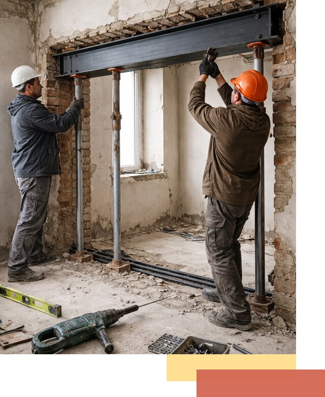 Усиление проема в стене в Подольске для расширения и безопасности