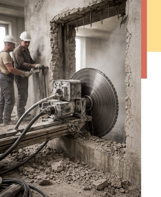 Алмазная резка проемов в Подольске от 4688 руб. быстро и недорого | ОТДЕЛОЧНИК-Пдл