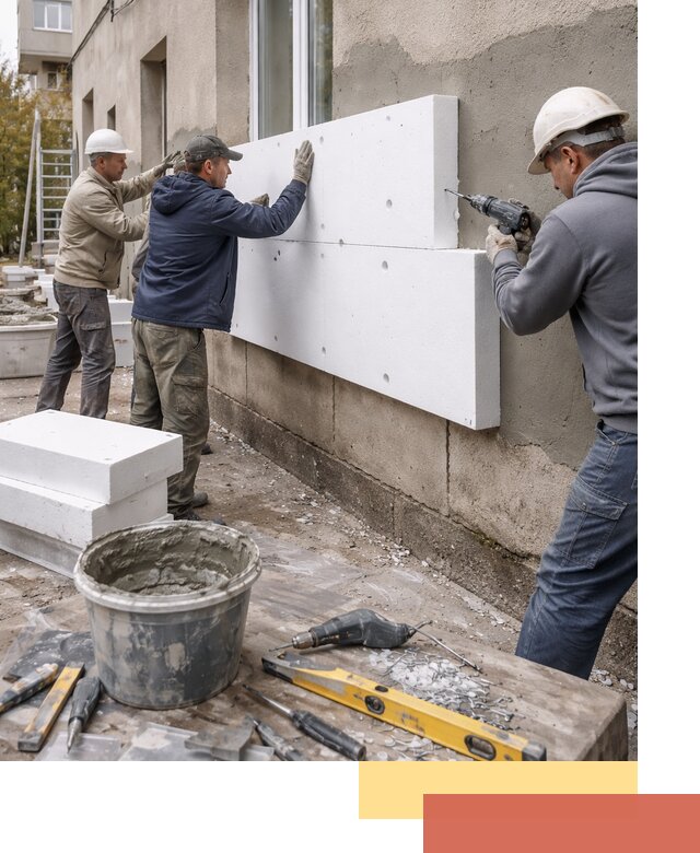 Утепление наружных стен пенопластом в Подольске