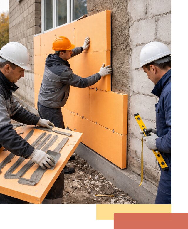 Утепление фасада пеноплексом под ключ в Подольске