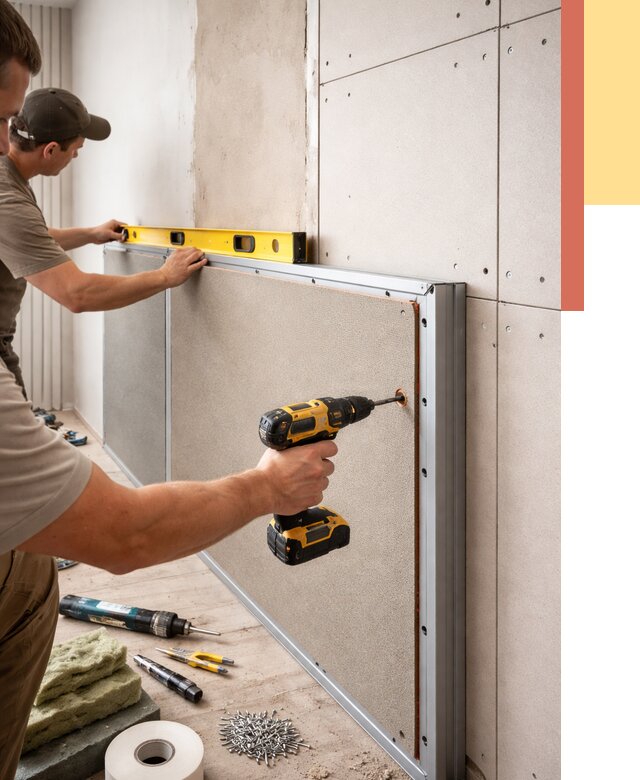 Шумоизоляция стен панелями ЗИПС в Подольске от 2292 руб./м² под ключ | ОТДЕЛОЧНИК-Пдл