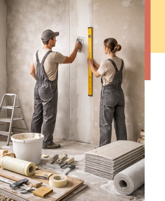 Отделка стен в Подольске от 1563 руб/м² — недорого, быстро, под ключ | ОТДЕЛОЧНИК-Пдл