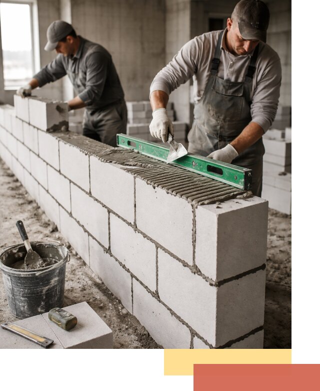 Кладка перегородок из газобетона в Подольске быстро и качественно