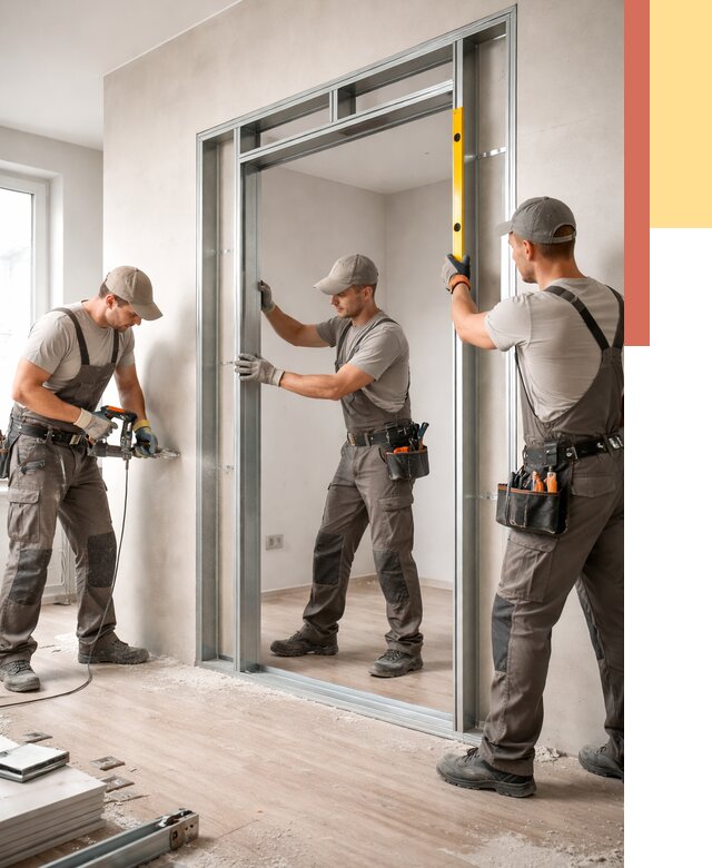 Устройство дверного проема в перегородке в Подольске от 4688 руб. под ключ | ОТДЕЛОЧНИК-Пдл