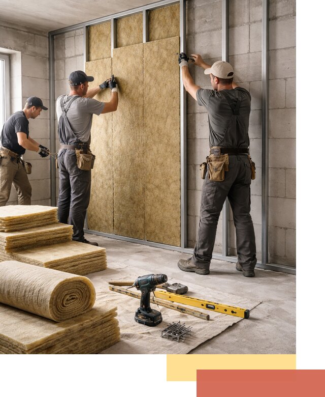 Шумоизоляция перегородок из блоков в Подольске — монтаж и защита шумоизоляцией