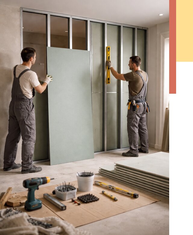 Перегородка из влагостойкого гипсокартона в Подольске от 5001 руб. — монтаж под ключ | ОТДЕЛОЧНИК-Пдл