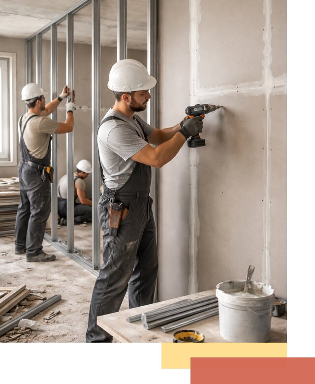 Перегородки из огнестойкого гипсокартона в Подольске под ключ